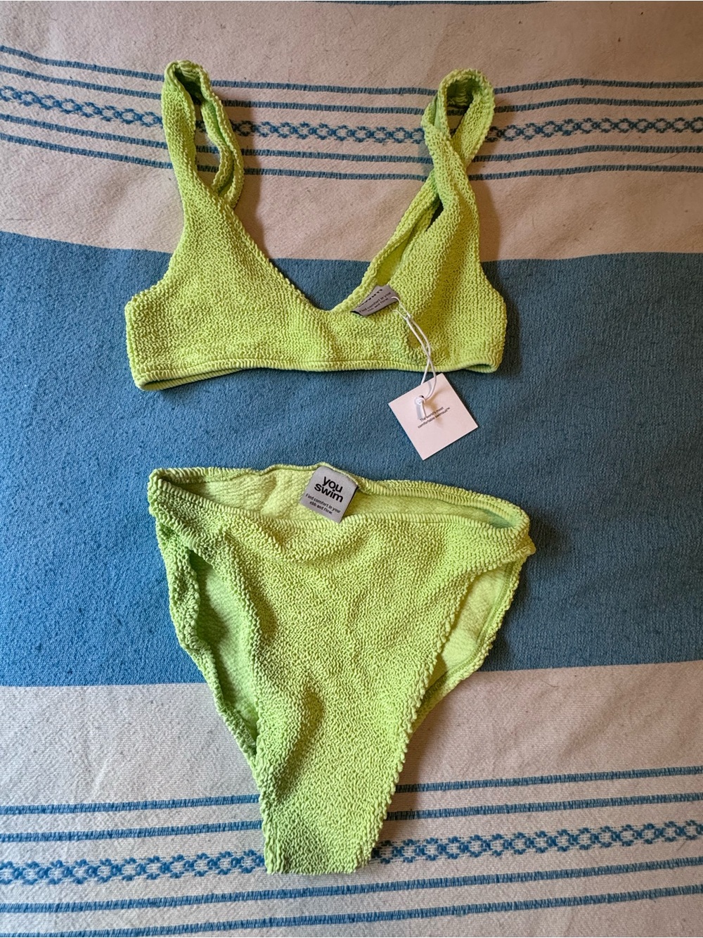 Youswim Neon Lime Textured Bikini Set